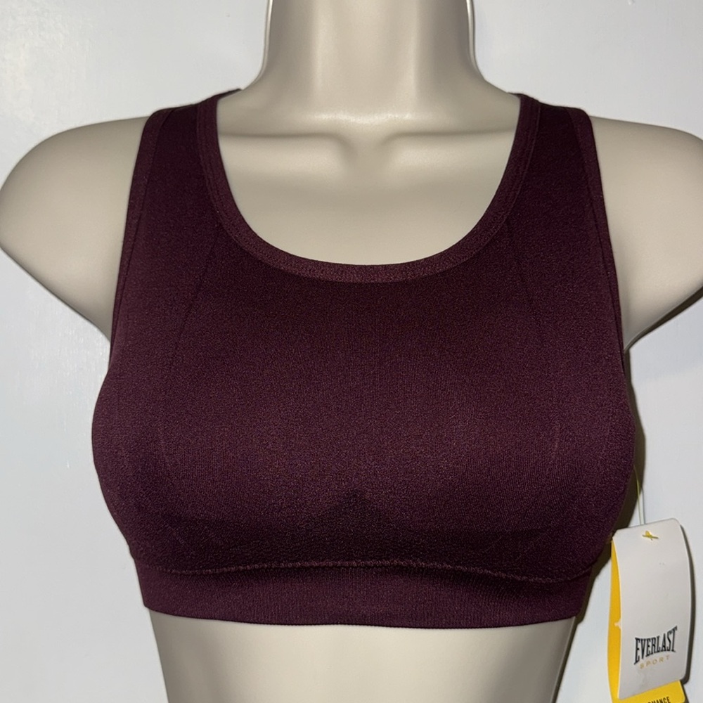 Everlast Racerback Sports Bra Seamless Burgundy Women’s S Small NEW